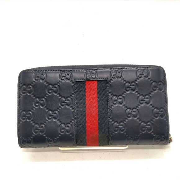 Gucci Long Wallet Navy Blue Leather #194303G17 - Picture 2 of 7